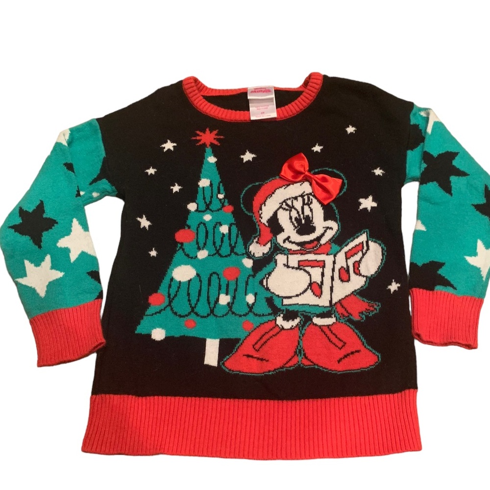Disney Kids Christmas Sweater - Black and Red
